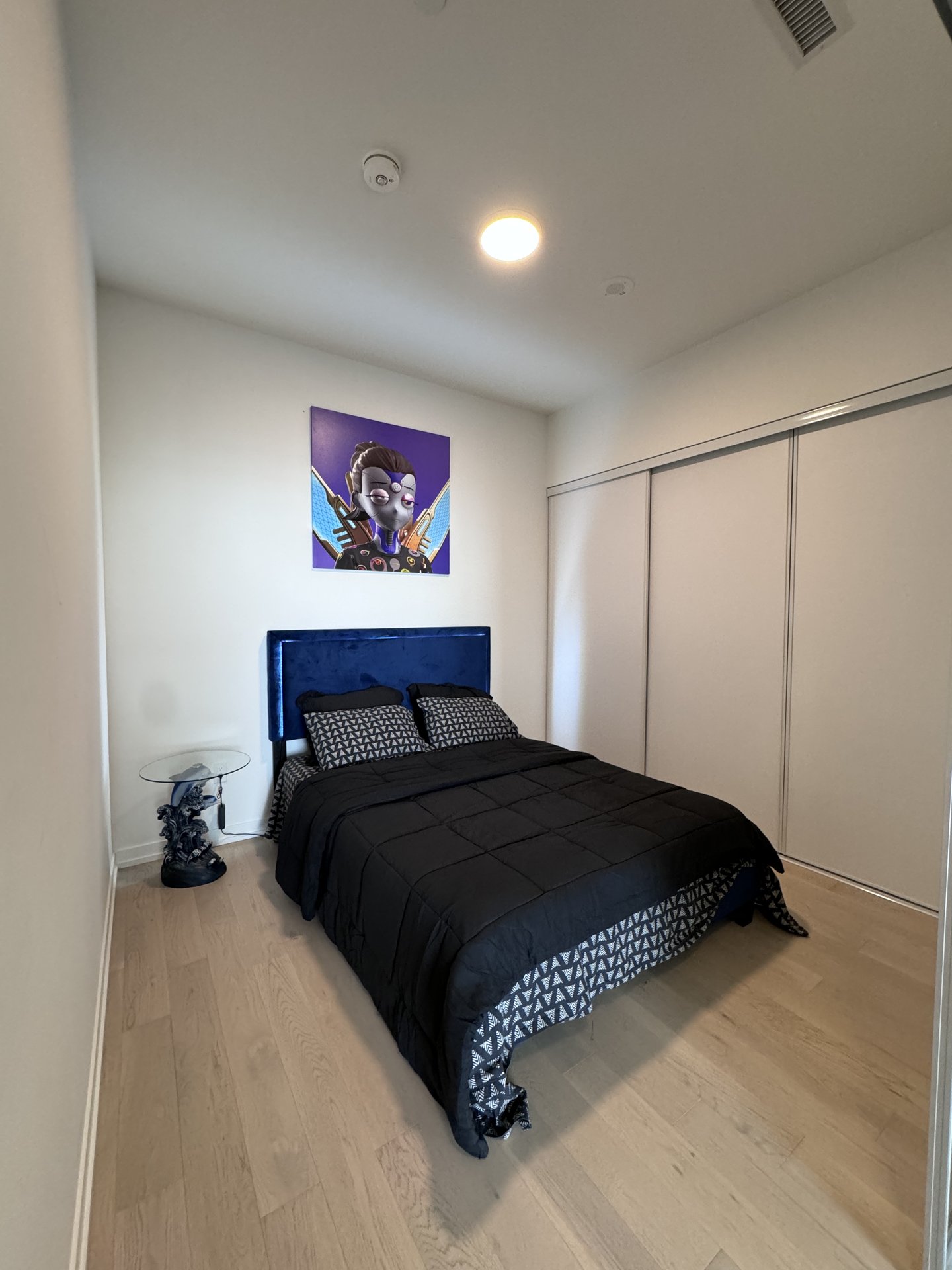 Bedroom with contemporary art